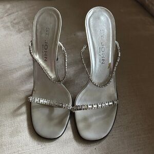 St. John Metallic Silver Heels